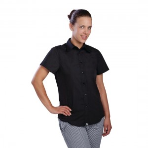 Chef Works Cool Vent Short Sleeved Shirt Ladies Black 