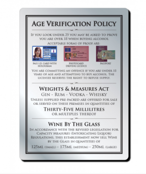 35ml 3 Part Age Verification Policy Notice
