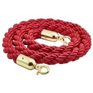 Barrier Rope Red- Brass Plated Ends 1.5m