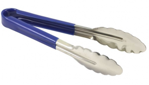 Genware Colour Coded Stainless Steel Tongs 31cm Blue