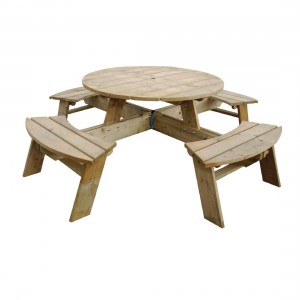 Round Picnic Table 8 Seater