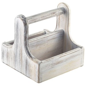Small Wooden Table Caddy White