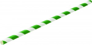 Biodegradable Green and White Striped Paper Straws 8inch 