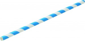 Biodegradable Blue and White Striped Paper Straws 8inch 