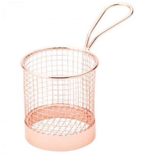 Copper Round Service Basket 9cm