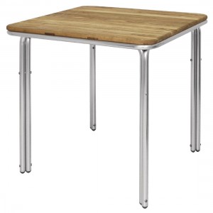 Bolero Square Ash & Aluminium Table 700mm