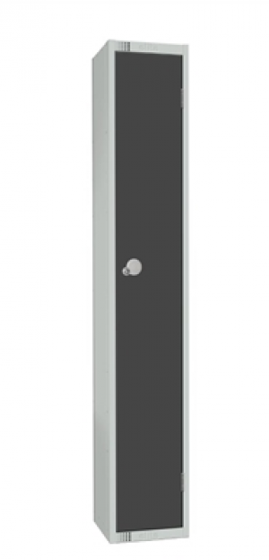 Elite Single Door Camlock Locker with Flat Top Graphite Grey 300mm