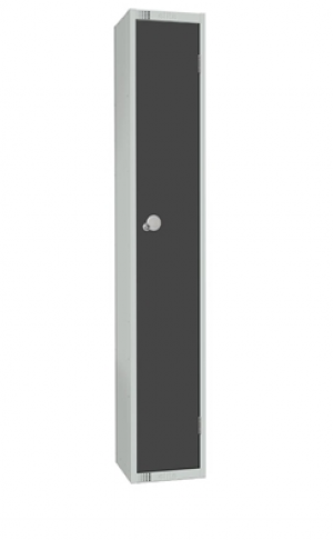 Elite Single Door Padlock Locker with Flat Top Graphite Grey 450mm 