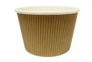 Disposable Kraft Ripple Soup Container 16oz  