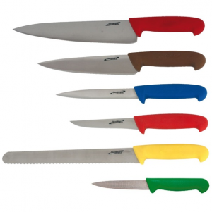 Genware Colour Coded 6 Piece Knife Set & Knife Wallet