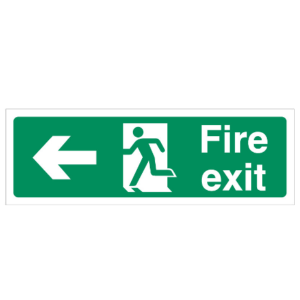 Fire Exit Sign Left Arrow 
