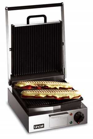 Lincat Single Panini Grill (Ribbed Lower and Upper Plates) 2.25kW