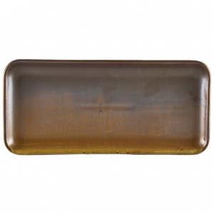 Terra Porcelain Rustic Copper Narrow Rectangular Platter 27 x 12.5cm 