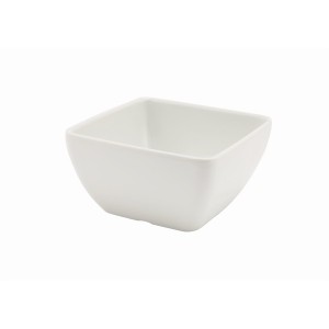 White Melamine Curved Square Bowl 10.5 x 5.3cm