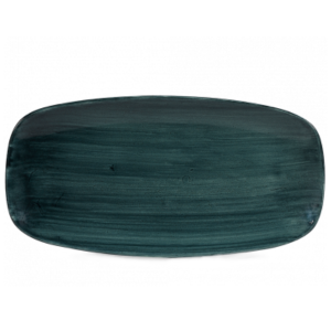 Churchill Stonecast Patina Rustic Teal Chef's Oblong Plate 35.5 x 18.9cm 