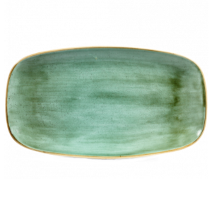 Churchill Stonecast Samphire Green Oblong Plate 35.5 x 18.9cm 