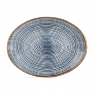 Churchill Studio Prints Homespun Oval Plate Slate Blue 31.7 x 25.5cm 