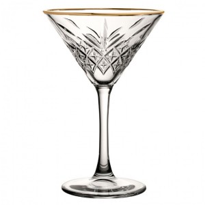 Timeless Vintage Martini Glasses Gold Rim 8oz / 23cl