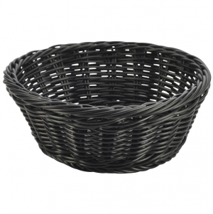 Round Polywicker Basket Black 21 x 8cm