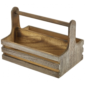 Rustic Wooden Table Caddy 20 x 15.3 x 18cm