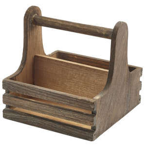 Rustic Wooden Table Caddy 15 x 15.3 x 15cm