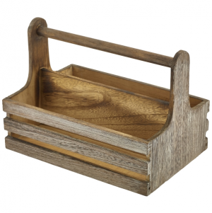 Rustic Wooden Table Caddy 24.5 x 16.5 x 18cm 
