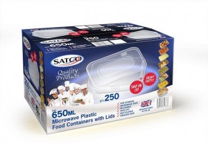 Satco Microwave Food Containers with Lids 650ml