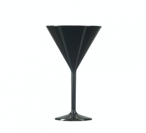 Elite Premium Polycarbonate Martini Glasses Black 9oz / 260ml 