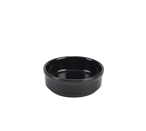 Genware Porcelain Black Round Dishes 4inch / 10cm