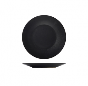 Luna Black Stoneware Wide Rim Plates 8.25inch / 21cm