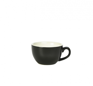 Genware Porcelain Black Bowl Shaped Cup 6oz / 17.5cl