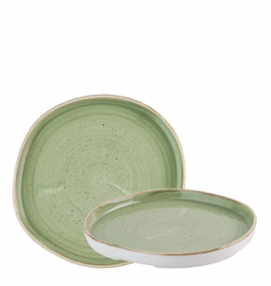 Churchill Stonecast Sage Green Organic Walled Plate 8.25inch / 21cm