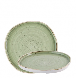 Churchill Stonecast Sage Green Organic Walled Plate 10.5inch / 25.5cm 
