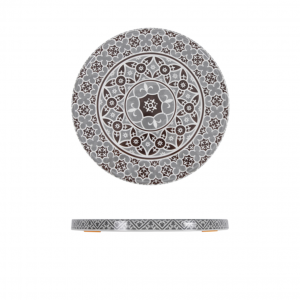 Grey Marrakesh Melamine Round Slab 28.5cm