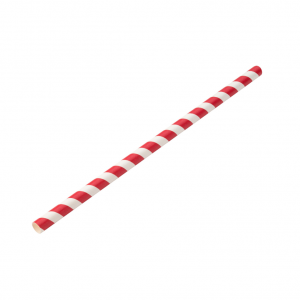 Paper Jumbo Red and White Stripe Straws 9Inch 