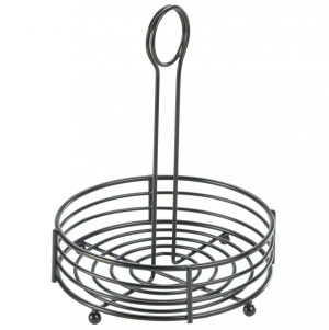 Black Wire Round Table Caddy 6.5inch