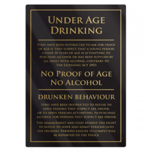 Under Age Drinking Notice