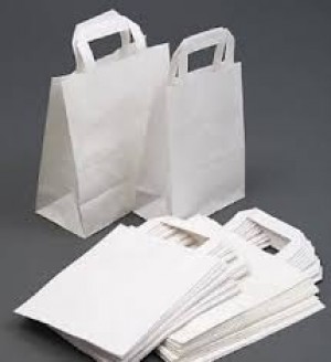 SOS White Carrier Bags Medium