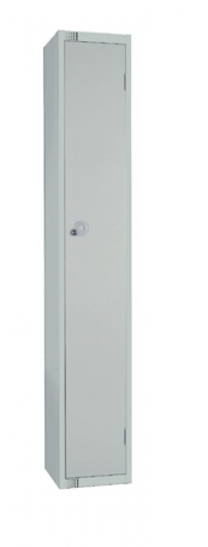 Elite Single Door Camlock Locker with Flat Top Grey 450mm