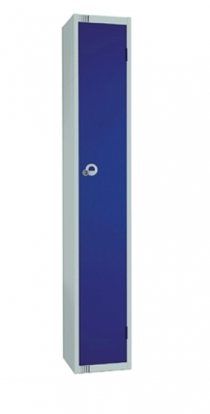 Elite Single Door Padlock Locker with Flat Top Blue 450mm
