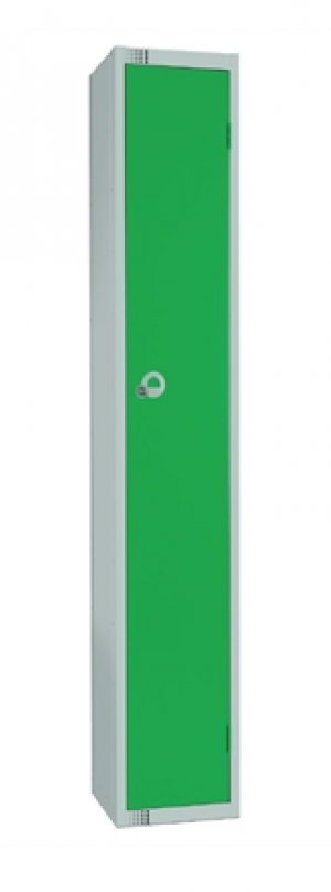 Elite Single Door Camlock Locker with Flat Top Green 450mm