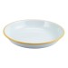 Enamel Rice/Pasta Plate White with Yellow Rim 24cm 