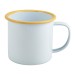 Enamel Mug White with Yellow Rim 36cl 12.5oz 