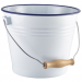 Enamel Bucket White with Blue Rim 16cm