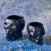 Cast Iron Effect Tiki Skull Mugs 14oz / 40cl