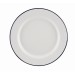 Enamel Wide Rim Plate White & Blue 24cm 