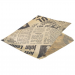 Greaseproof Brown Newspaper Print Paper Bags 17.5 x 17.5cm