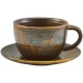 Terra Porcelain Rustic Copper Coffee Cup Saucer 14.5cm 