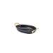 Genware Black Vintage Steel Oval Dish 16.5 x 12.5cm