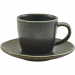 Terra Porcelain Cinder Black Espresso Cup Saucer 11.5cm 